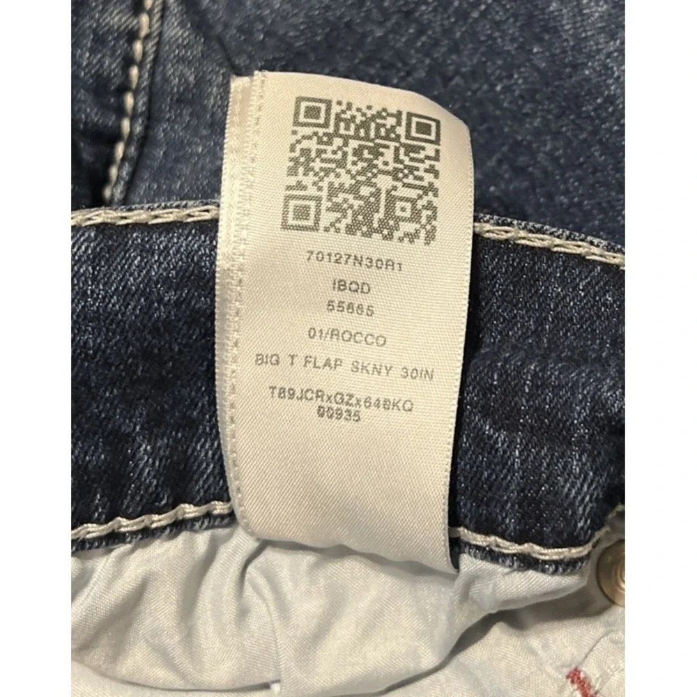 True Religion Men's Rocco Big T Flap Relaxed Skinny Mid Rise Jean SZ 30 (31x30)
